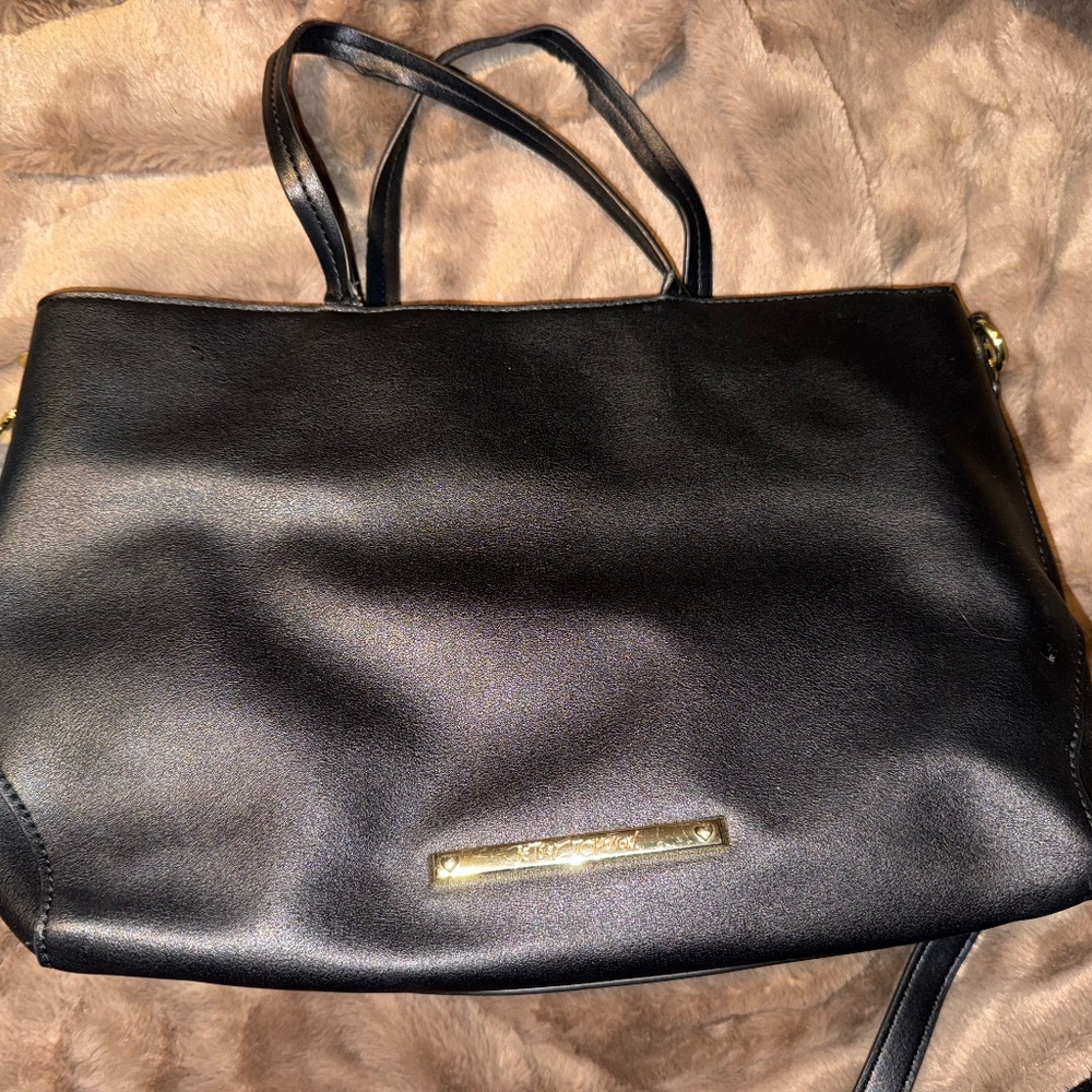 Betsy Johnson Black Leather tote bag
